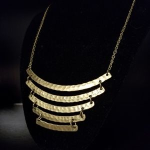 ZAD Dawson Hammered Layered Bib Necklace